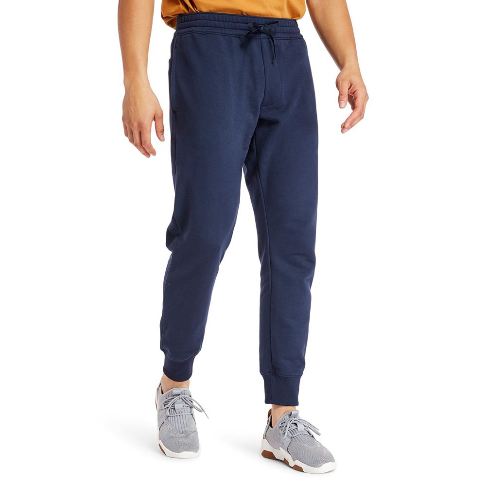 Timberland Mens Pants Essential Logo Sweat - Navy - India JB2793504